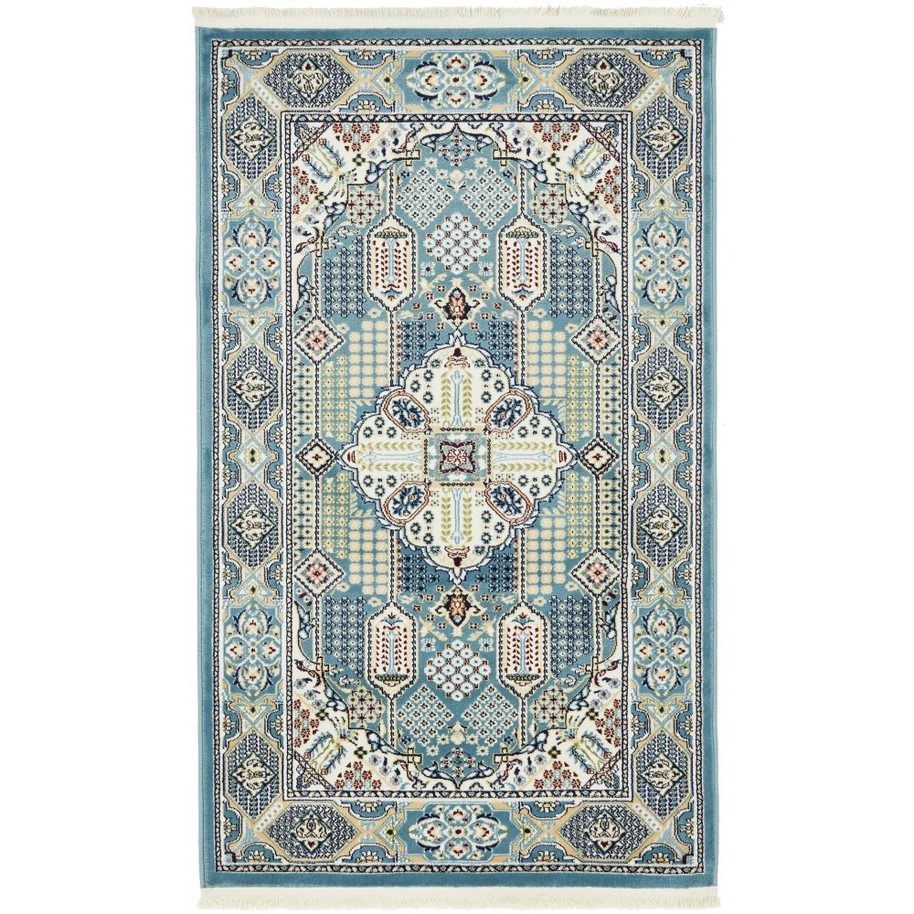 Rug Unique Loom Narenj Blue Rectangular 3' 0 x 5' 0