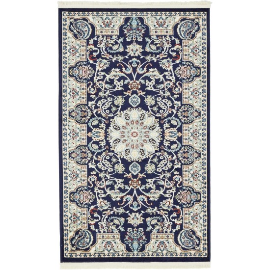 Rug Unique Loom Narenj Navy Blue Rectangular 3' 0 x 5' 0