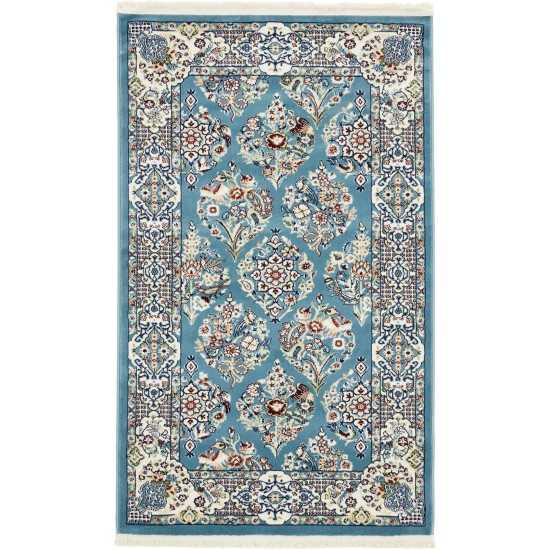 Rug Unique Loom Narenj Blue Rectangular 3' 0 x 5' 0