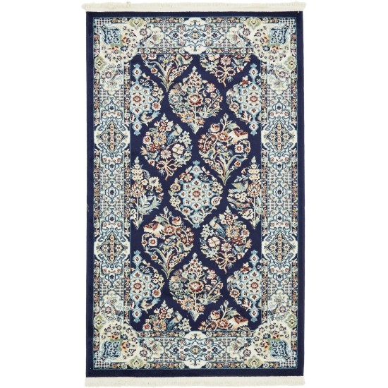 Rug Unique Loom Narenj Navy Blue Rectangular 3' 0 x 5' 0