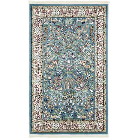 Rug Unique Loom Narenj Blue Rectangular 3' 0 x 5' 0