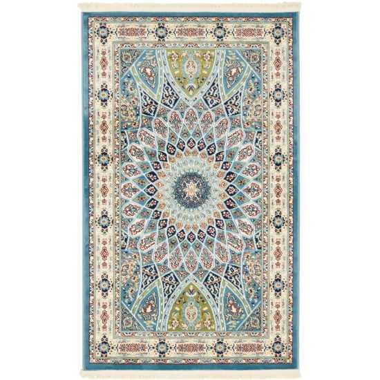 Rug Unique Loom Narenj Blue Rectangular 3' 0 x 5' 0