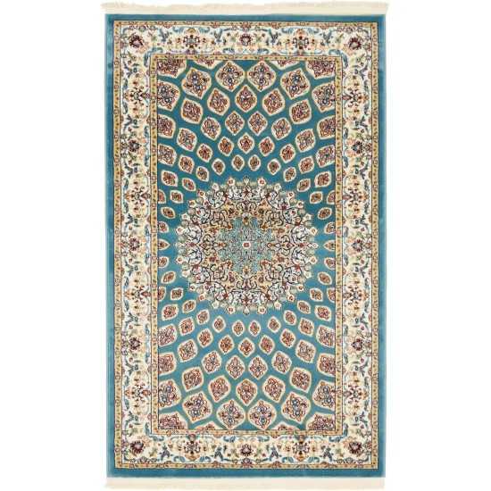 Rug Unique Loom Narenj Blue Rectangular 3' 0 x 5' 0