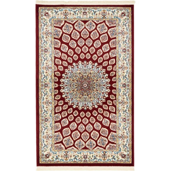 Rug Unique Loom Narenj Burgundy Rectangular 3' 0 x 5' 0