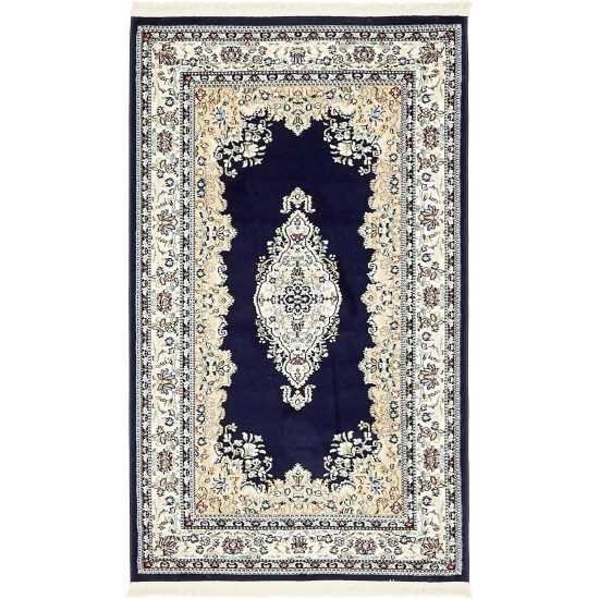 Rug Unique Loom Narenj Navy Blue Rectangular 3' 0 x 5' 0