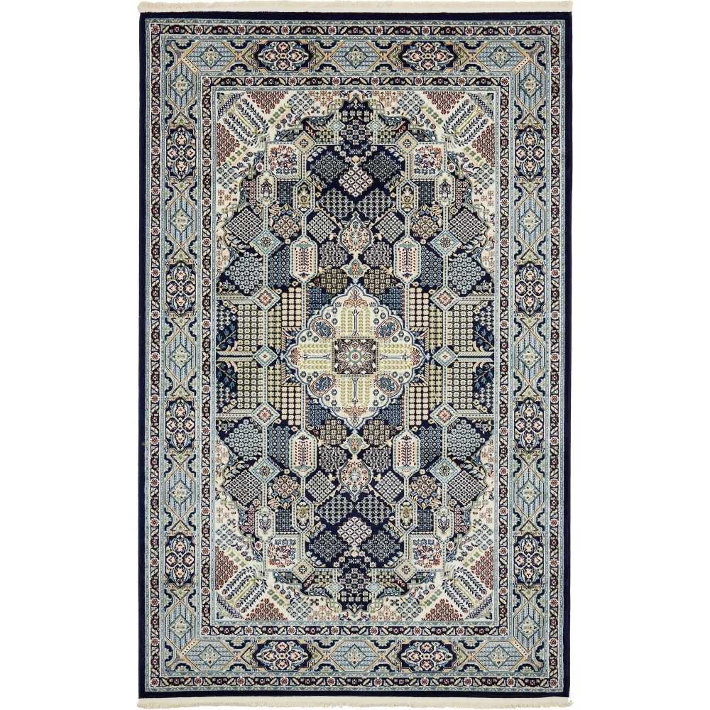 Rug Unique Loom Narenj Navy Blue Rectangular 5' 0 x 8' 0 Rug Unique Loom Narenj Navy Blue Rectangular 5' 0 x 8' 0
