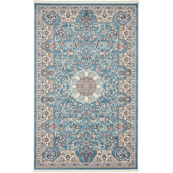 Rug Unique Loom Narenj Blue Rectangular 5' 0 x 8' 0