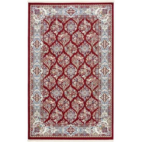 Rug Unique Loom Narenj Burgundy Rectangular 5' 0 x 8' 0