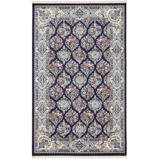 Rug Unique Loom Narenj Navy Blue Rectangular 5' 0 x 8' 0