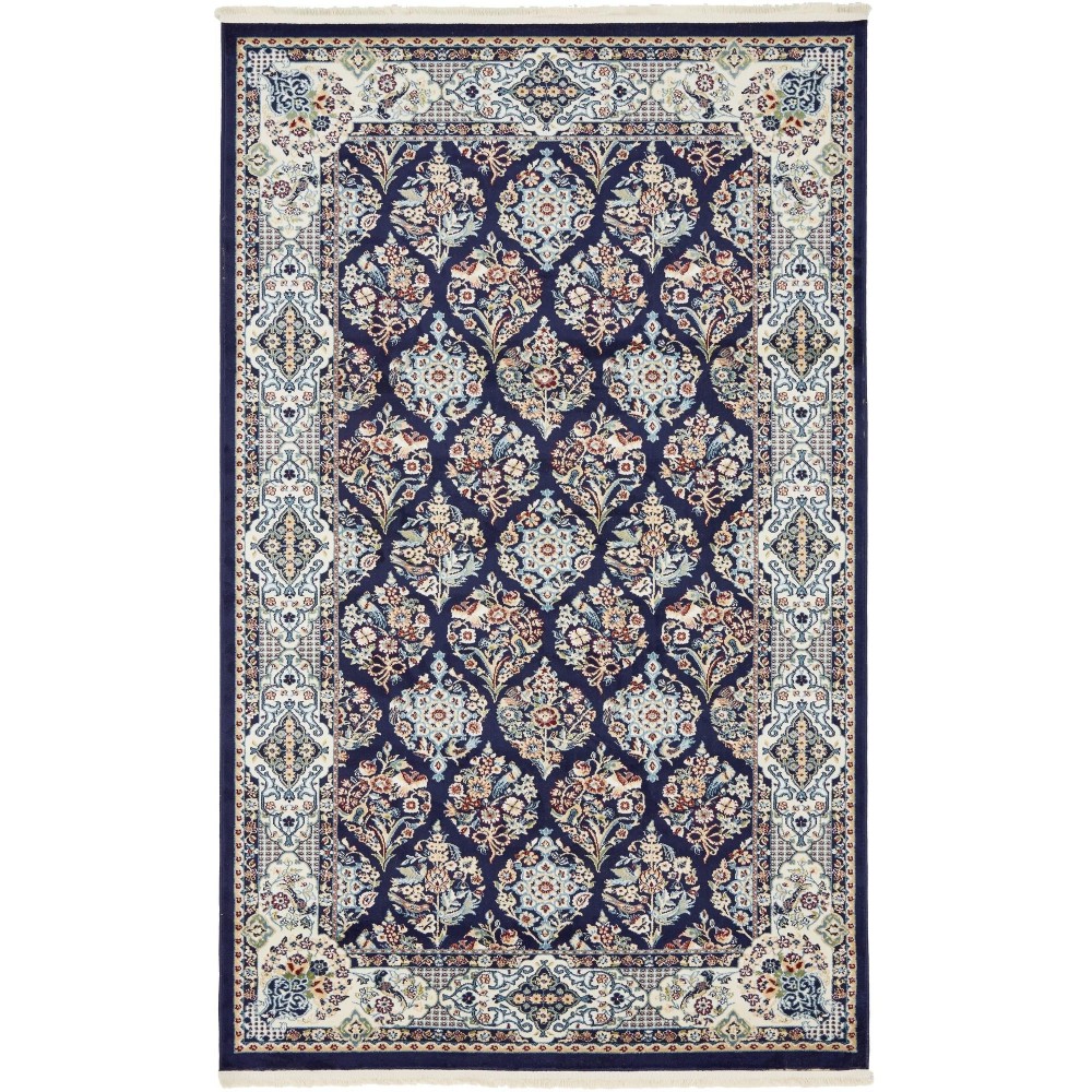 Rug Unique Loom Narenj Navy Blue Rectangular 5' 0 x 8' 0 Rug Unique Loom Narenj Navy Blue Rectangular 5' 0 x 8' 0