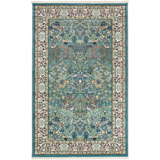 Rug Unique Loom Narenj Blue Rectangular 5' 0 x 8' 0