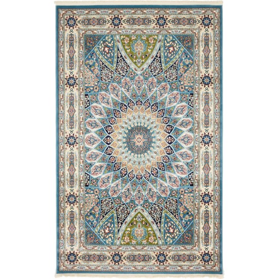 Rug Unique Loom Narenj Blue Rectangular 5' 0 x 8' 0