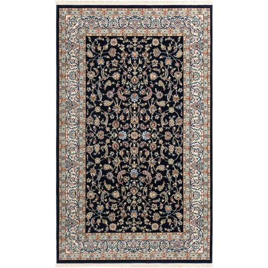 Rug Unique Loom Narenj Navy Blue Rectangular 5' 0 x 8' 0