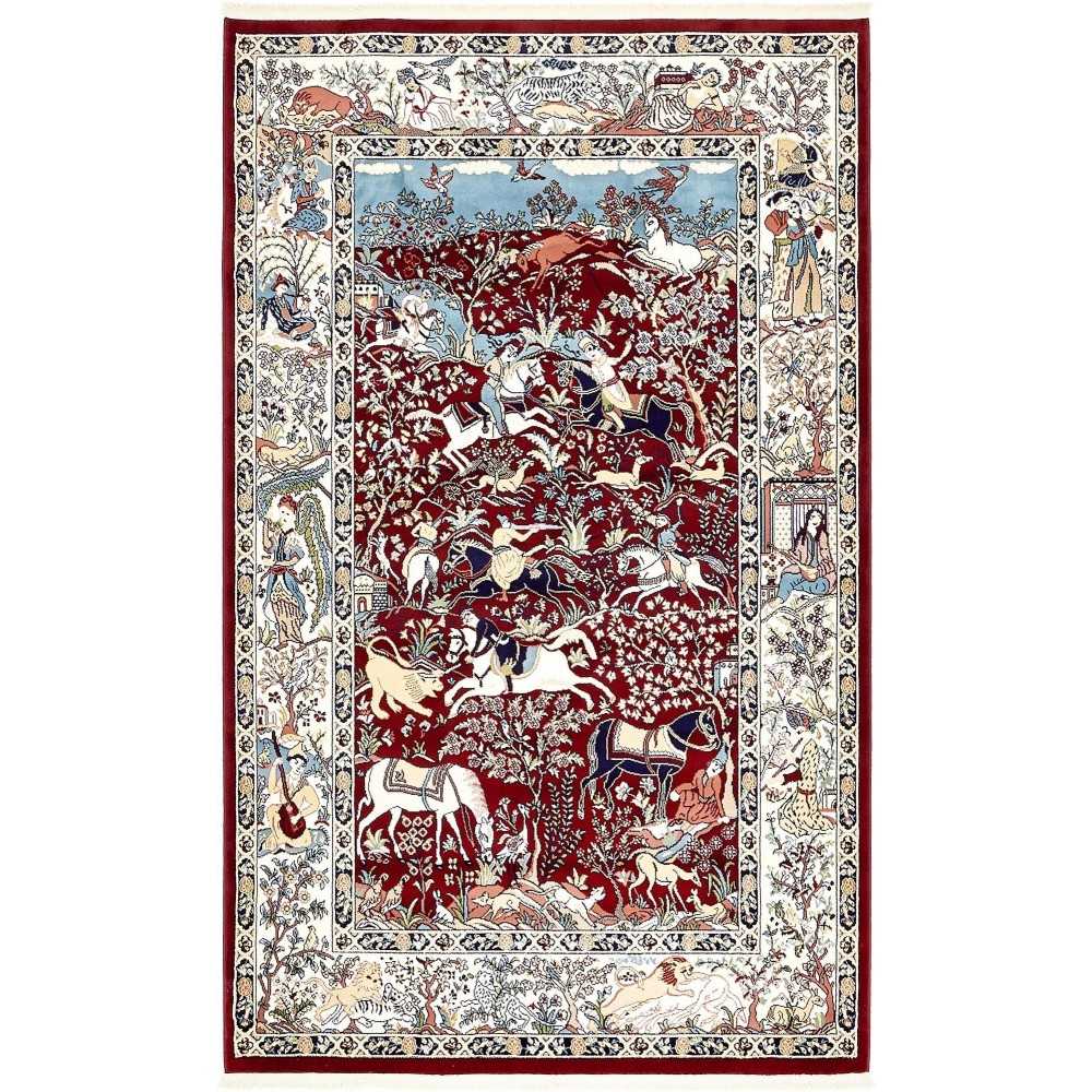 Rug Unique Loom Narenj Burgundy Rectangular 5' 0 x 8' 0 Rug Unique Loom Narenj Burgundy Rectangular 5' 0 x 8' 0