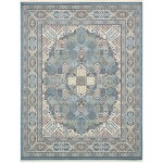 Rug Unique Loom Narenj Blue Rectangular 8' 0 x 10' 0