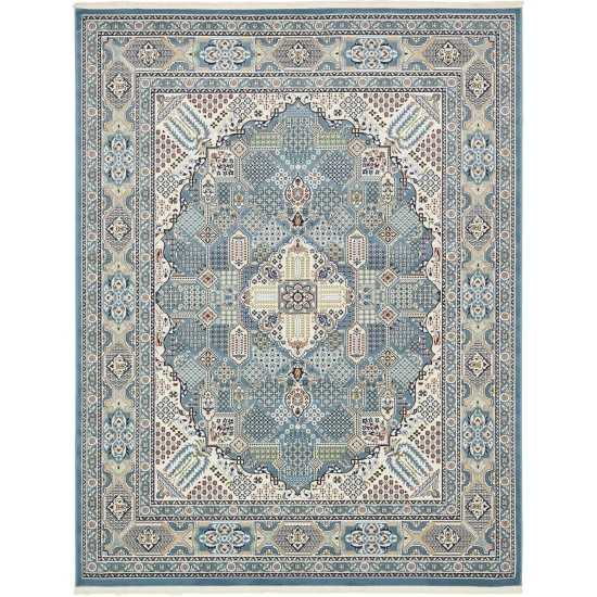 Rug Unique Loom Narenj Blue Rectangular 8' 0 x 10' 0