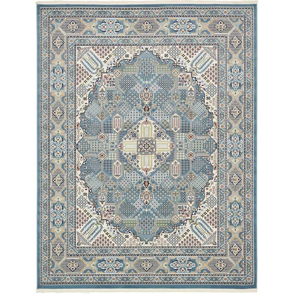 Rug Unique Loom Narenj Blue Rectangular 8' 0 x 10' 0