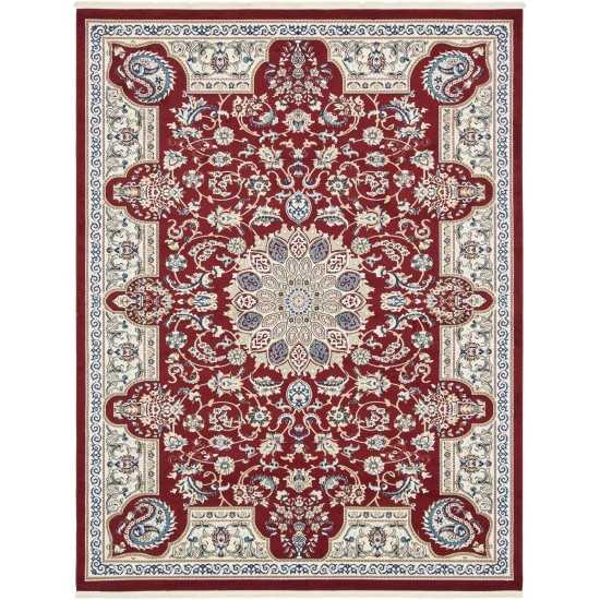 Rug Unique Loom Narenj Burgundy Rectangular 8' 0 x 10' 0