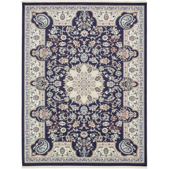 Rug Unique Loom Narenj Navy Blue Rectangular 8' 0 x 10' 0