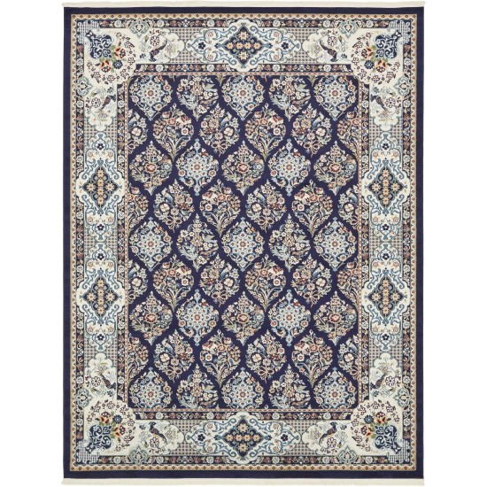 Rug Unique Loom Narenj Navy Blue Rectangular 8' 0 x 10' 0