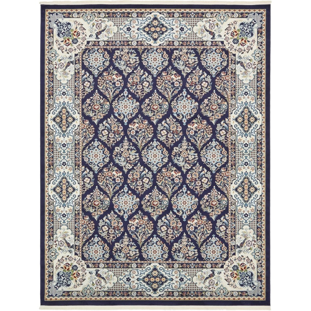 Rug Unique Loom Narenj Navy Blue Rectangular 8' 0 x 10' 0 Rug Unique Loom Narenj Navy Blue Rectangular 8' 0 x 10' 0