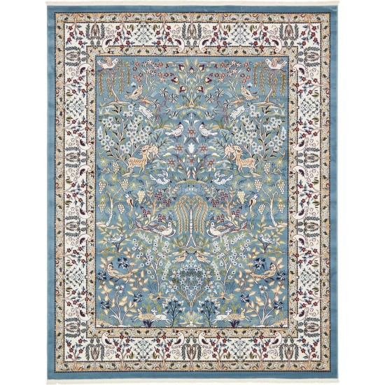 Rug Unique Loom Narenj Blue Rectangular 8' 0 x 10' 0