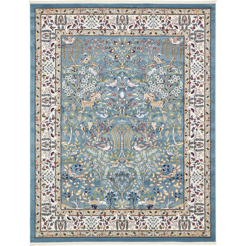 Rug Unique Loom Narenj Blue Rectangular 8' 0 x 10' 0