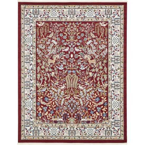 Rug Unique Loom Narenj Burgundy Rectangular 8' 0 x 10' 0