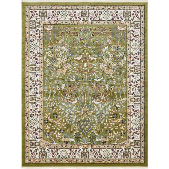 Rug Unique Loom Narenj Green Rectangular 8' 0 x 10' 0