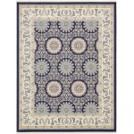 Rug Unique Loom Narenj Navy Blue Rectangular 8' 0 x 10' 0