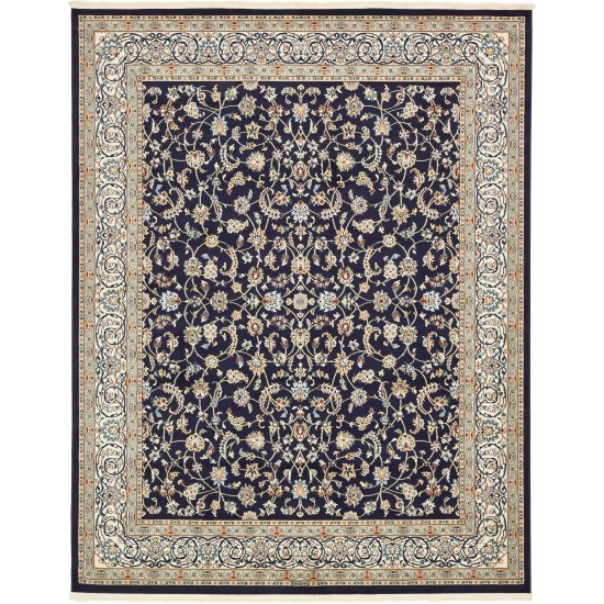 Rug Unique Loom Narenj Navy Blue Rectangular 8' 0 x 10' 0