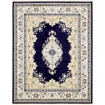 Rug Unique Loom Narenj Navy Blue Rectangular 8' 0 x 10' 0