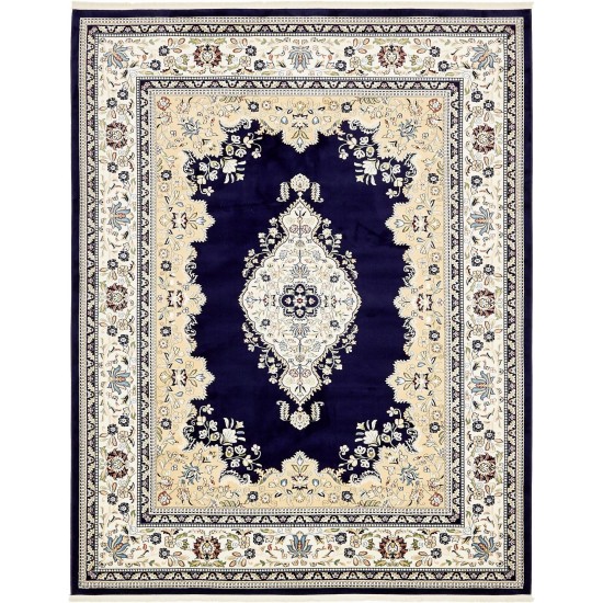 Rug Unique Loom Narenj Navy Blue Rectangular 8' 0 x 10' 0