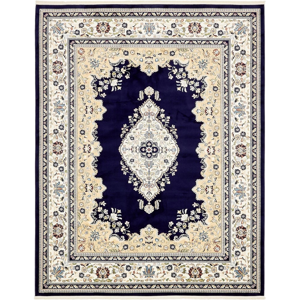 Rug Unique Loom Narenj Navy Blue Rectangular 8' 0 x 10' 0 Rug Unique Loom Narenj Navy Blue Rectangular 8' 0 x 10' 0