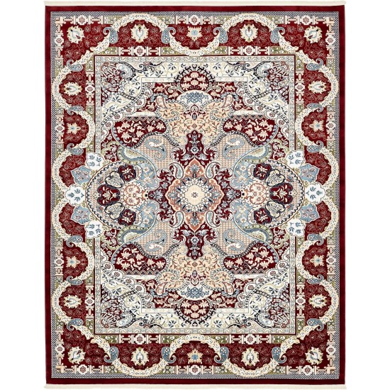 Rug Unique Loom Narenj Burgundy Rectangular 8' 0 x 10' 0