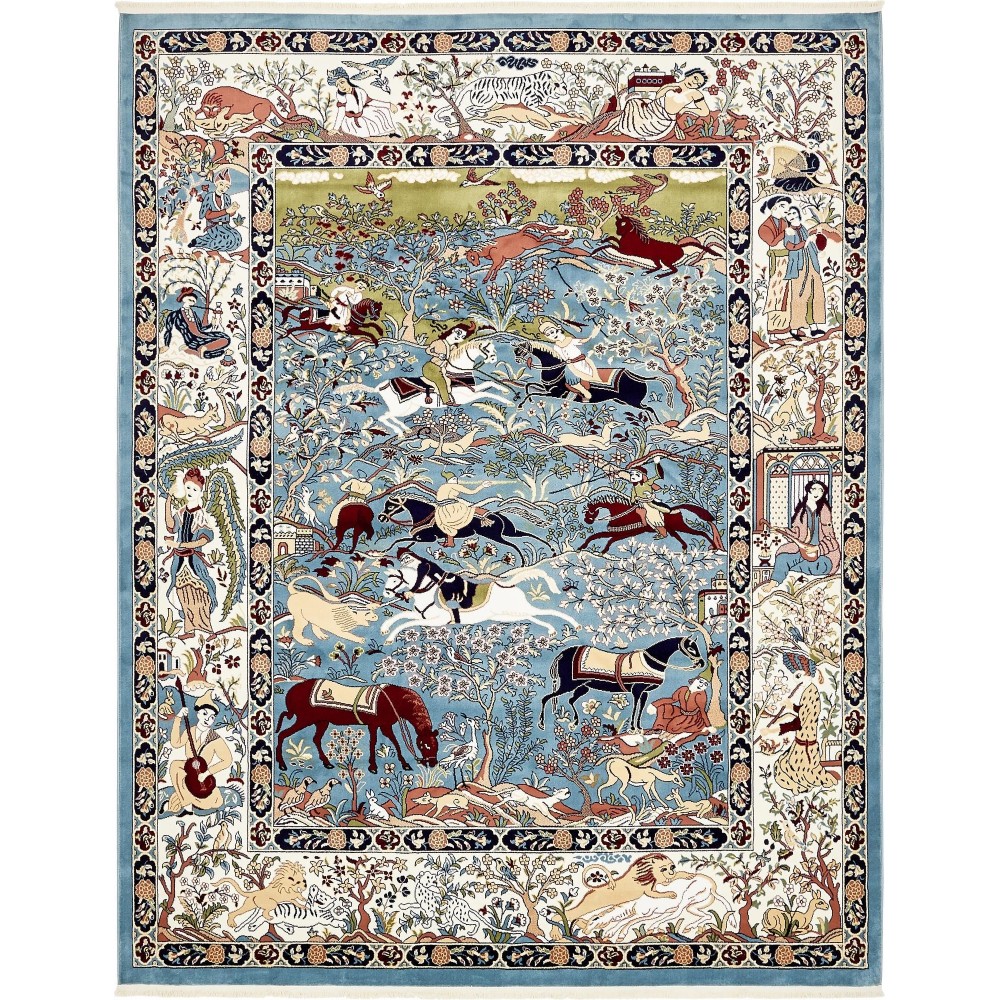 Rug Unique Loom Narenj Blue Rectangular 8' 0 x 10' 0 Rug Unique Loom Narenj Blue Rectangular 8' 0 x 10' 0