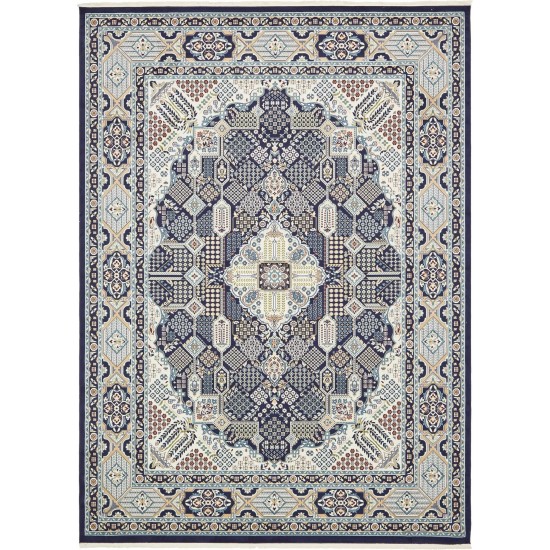 Rug Unique Loom Narenj Navy Blue Rectangular 10' 0 x 13' 0