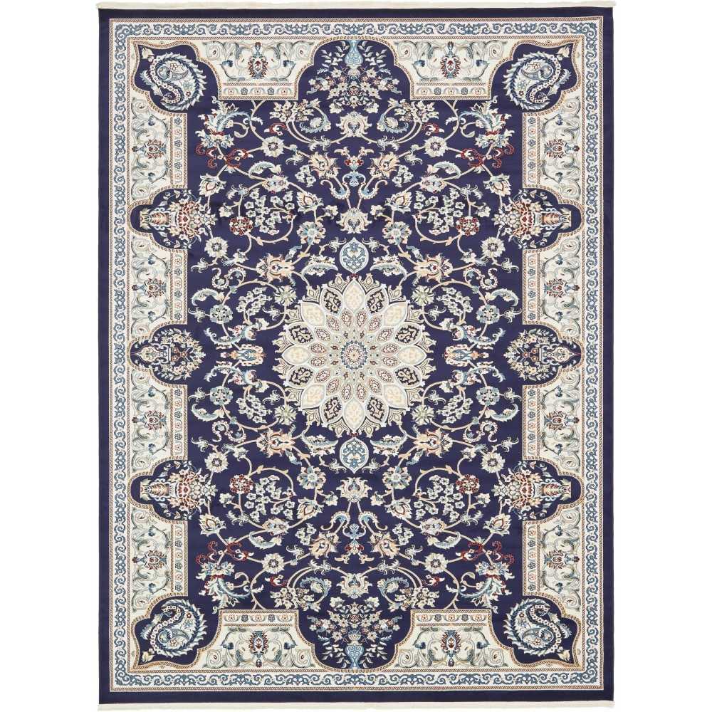 Rug Unique Loom Narenj Navy Blue Rectangular 10' 0 x 13' 0 Rug Unique Loom Narenj Navy Blue Rectangular 10' 0 x 13' 0