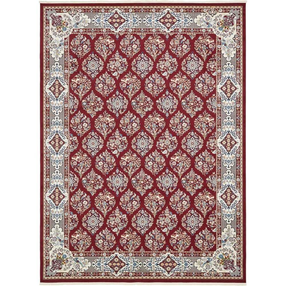 Rug Unique Loom Narenj Burgundy Rectangular 10' 0 x 13' 0