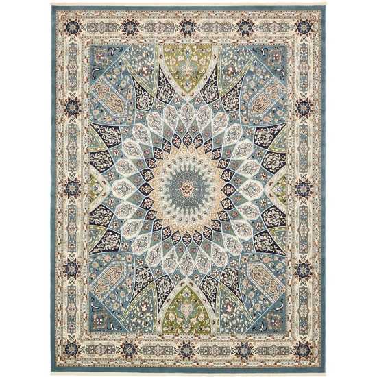 Rug Unique Loom Narenj Blue Rectangular 10' 0 x 13' 0