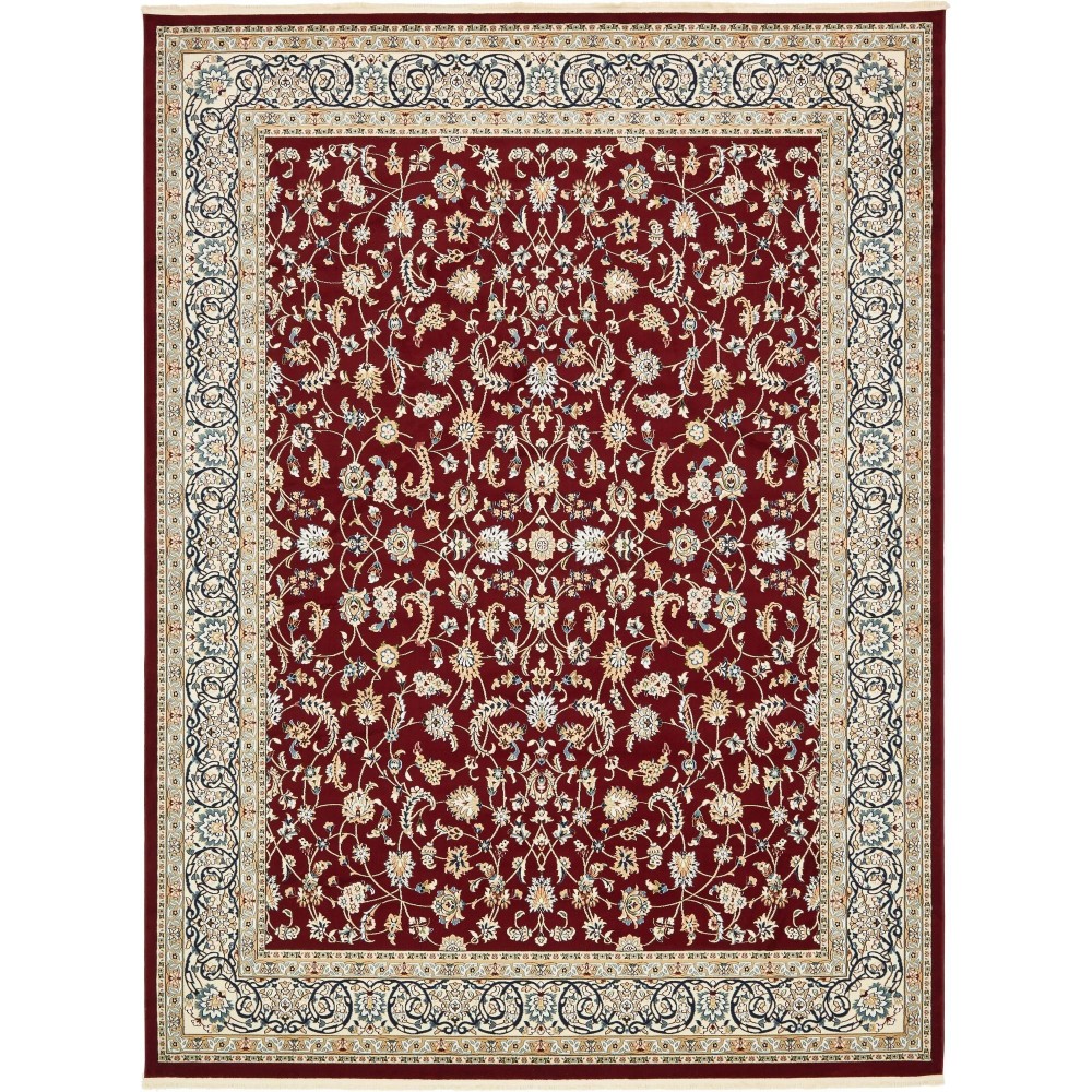 Rug Unique Loom Narenj Burgundy Rectangular 10' 0 x 13' 0