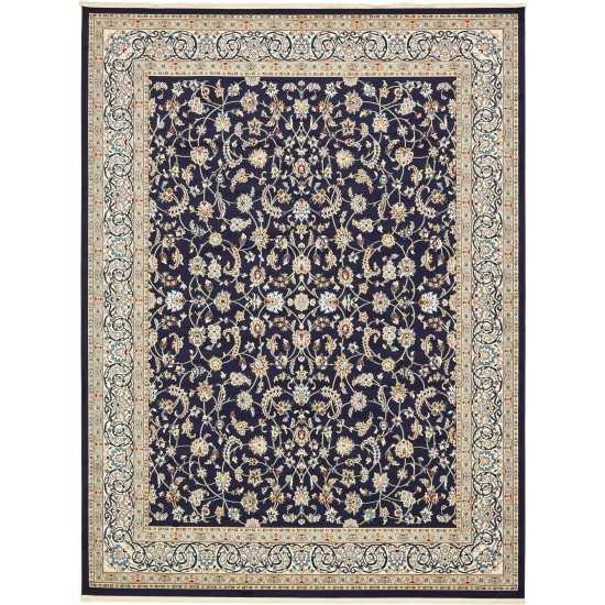 Rug Unique Loom Narenj Navy Blue Rectangular 10' 0 x 13' 0