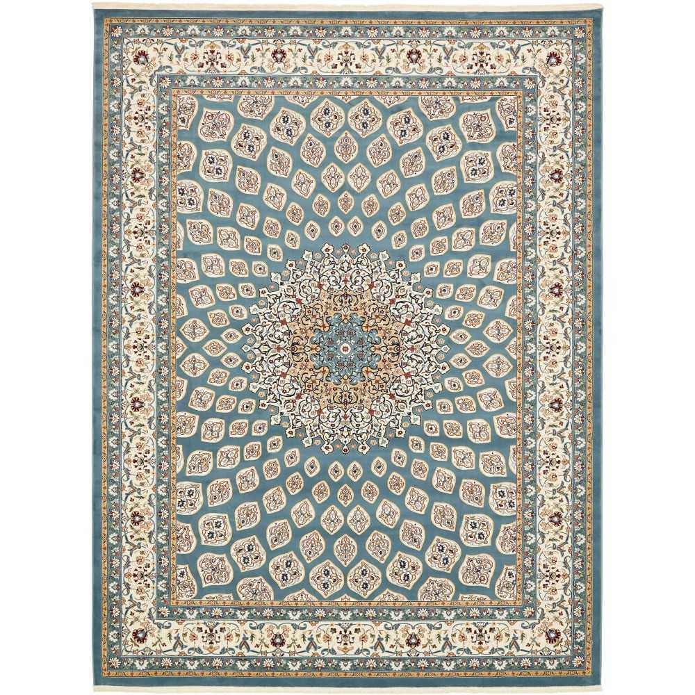 Rug Unique Loom Narenj Blue Rectangular 10' 0 x 13' 0