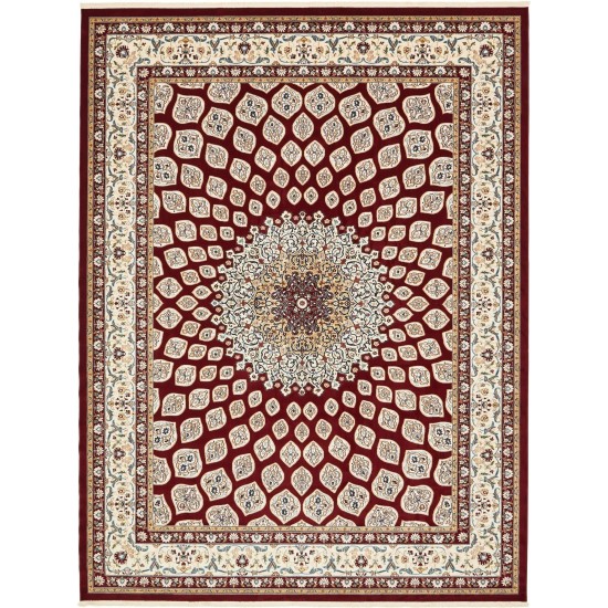 Rug Unique Loom Narenj Burgundy Rectangular 10' 0 x 13' 0