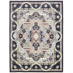 Rug Unique Loom Narenj Navy Blue Rectangular 10' 0 x 13' 0