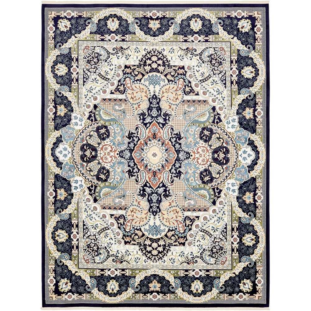 Rug Unique Loom Narenj Navy Blue Rectangular 10' 0 x 13' 0 Rug Unique Loom Narenj Navy Blue Rectangular 10' 0 x 13' 0