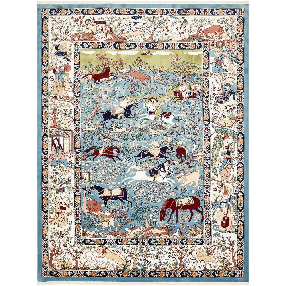 Rug Unique Loom Narenj Blue Rectangular 10' 0 x 13' 0 Rug Unique Loom Narenj Blue Rectangular 10' 0 x 13' 0