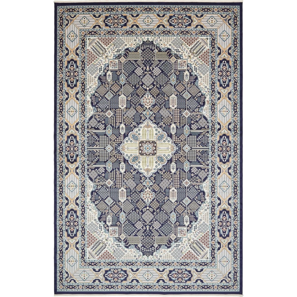 Rug Unique Loom Narenj Navy Blue Rectangular 13' 0 x 19' 8