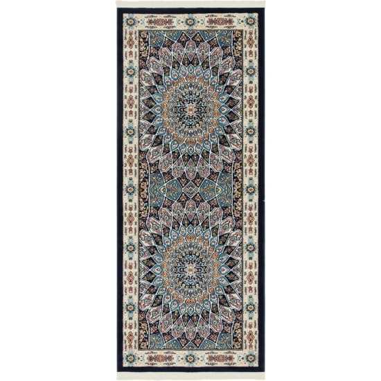 Rug Unique Loom Narenj Navy Blue Runner 2' 6 x 6' 0