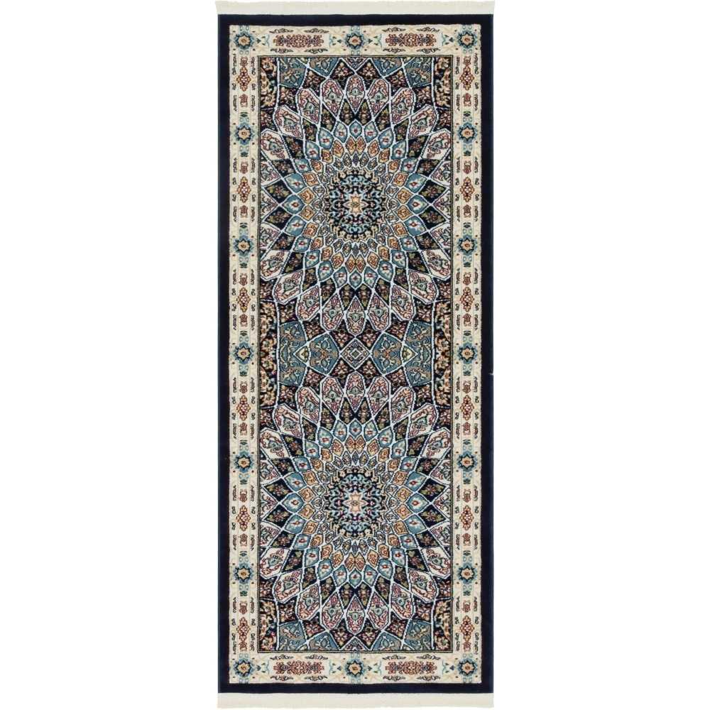 Rug Unique Loom Narenj Navy Blue Runner 2' 6 x 6' 0 Rug Unique Loom Narenj Navy Blue Runner 2' 6 x 6' 0